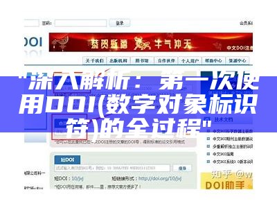 "深入解析：第一次使用DOI(数字对象标识符)的全过程"