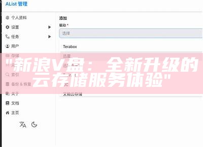 "新浪V盘：全新升级的云存储服务体验"